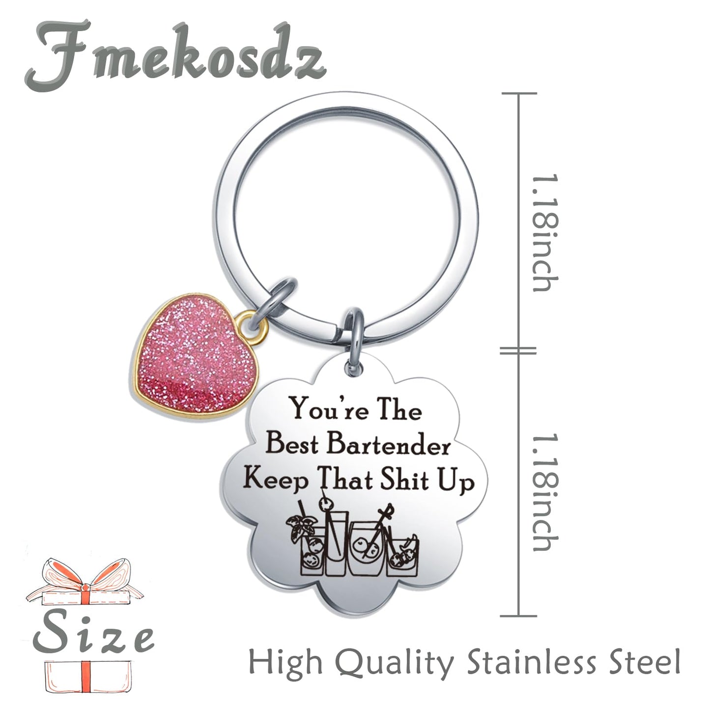 Barmaid Keyring Mixologist Jewelry BFF Gifts Bartender Moving Keychain
