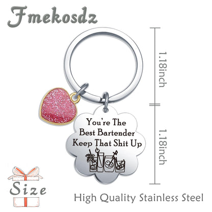 Barmaid Keyring Mixologist Jewelry BFF Gifts Bartender Moving Keychain