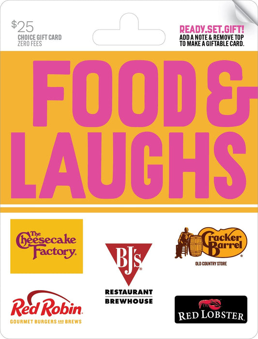 One4all Food & Laughs Physical Gift Card - $25