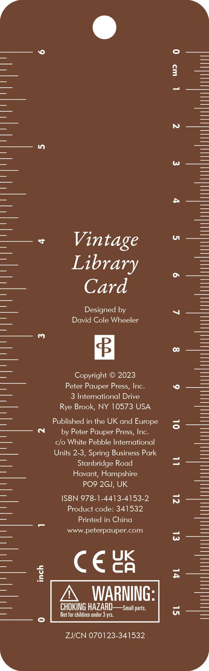 Vintage Library Card Beaded Bookmark