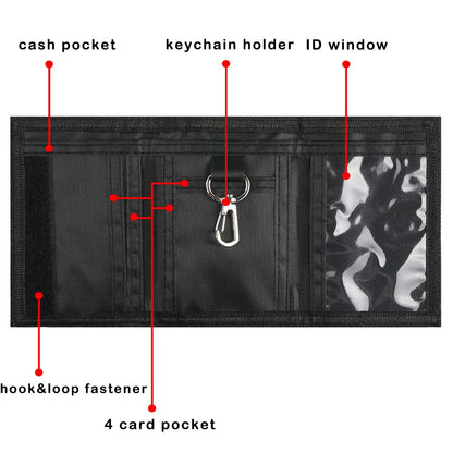 Kids Boys RFID Wallet with Magic Sticker, Teen Camo Nylon Wallet for Christmas/Birthday Gift Ideas (Camo Blue)