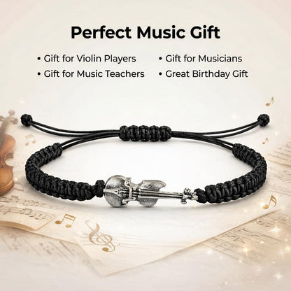 Black Violin Charm Bracelet,Music Jewelry,Violin Accessories,Music Charm Bracelets for Teen Women,Violin Gifts,Country Woman Gifts