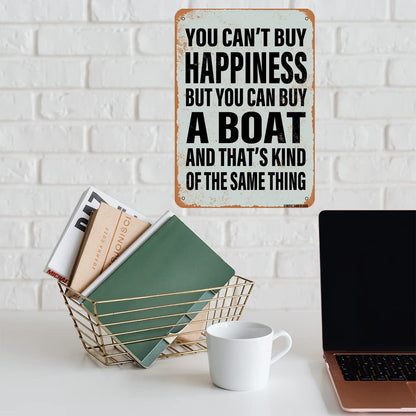 GIMIPAT Sign You Can't Buy Happiness BUT You CAN Buy A Cabin Funny Art Metal Tin Sign 8x12 inch Bar Pub Indoor Outdoor Wall Decor Gifts Man Cave