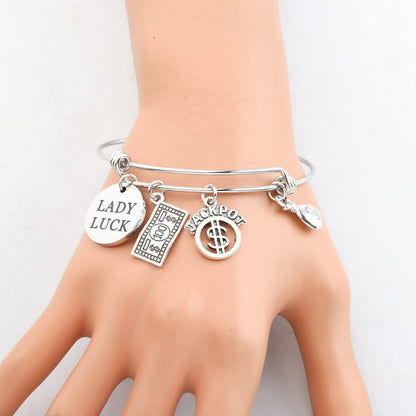 TGBJE Luck Gambler Gift Casino Queen Gift Lady Luck Bracelet Gambling Jackpot Gifts
