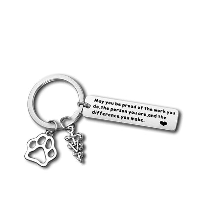 Veterinarian Appreciation Gifts Vet Tech Keychain Thank You Jewelry Veterinary Student Graduation Gift Animal Lovers Jewelry Veterinary Nurse Assistant Keychain Coworker Gifts Thanksgiving Day Gift