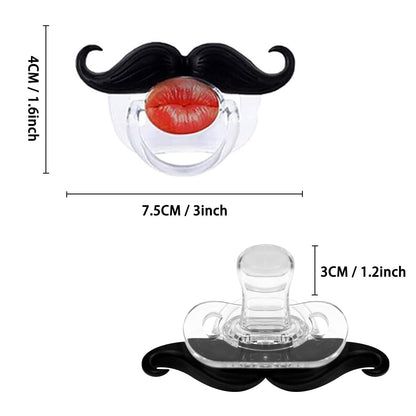 Funny Baby Pacifiers,Mustache Pacifiers 0-18 Months for Babies,Mustache Binky,Gift for Newborns,Infants,Toddlers,Baby Boys,BPA Free(Mustache Pacifiers)