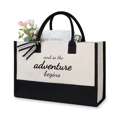 TOPDesign Canvas Tote Bag, Bridal Shower Gifts for Bride, Wedding Bachelorette Bride Gifts Shoulder Bag