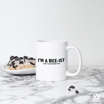Panvola I'm a Rice-Ist I Can't LIve Without Rice Filipino Philippines Gifts For Men Women Rice Lover Filipino Souvenir for Friends Family Farmer Farming Funny Coffee Ceramic Mug 11 oz White