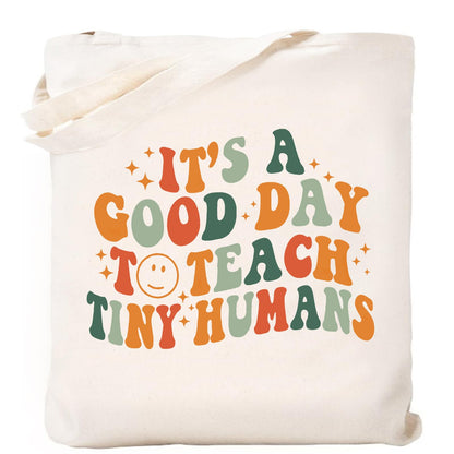 Kimoli Teacher Appreciation Gifts School Canvas Tote Bags Aesthetic Travel Beach Bag Summer Reusable Grocery Shopping Bag