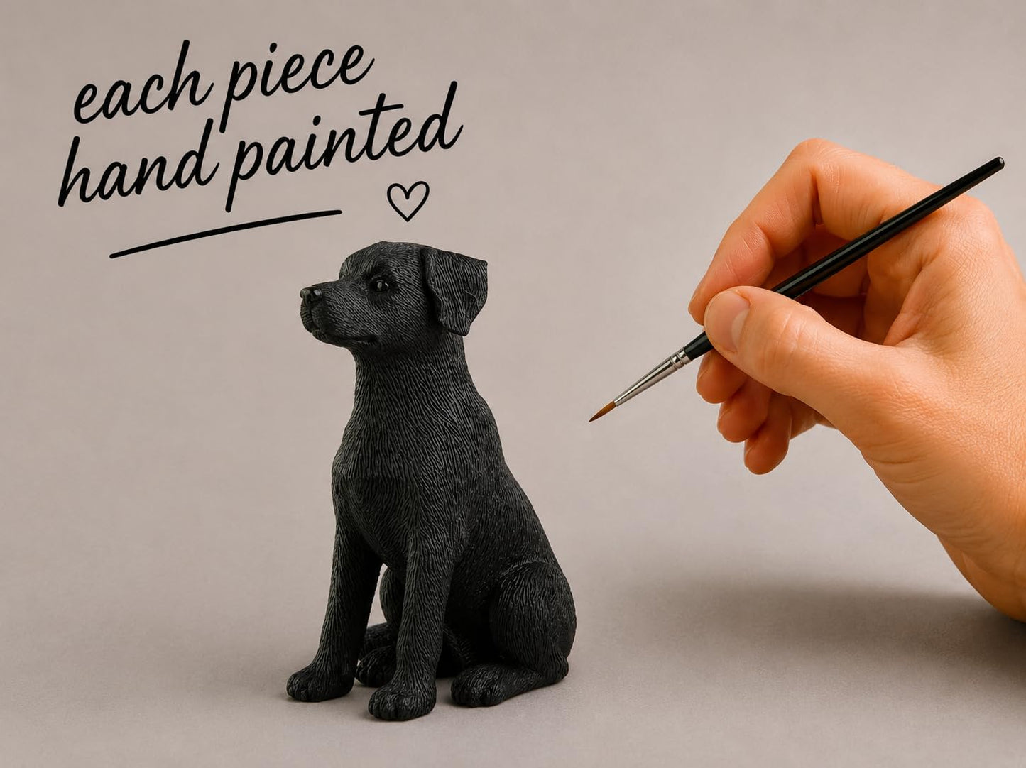 JFSM INC. 3.25" Black Labrador Dog Sitting Up Figurine - Black Lab Gift, Resin Pet Statue, Holiday Stocking Stuffer - Home or Office Desktop Decoration