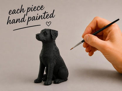 JFSM INC. 3.25" Black Labrador Dog Sitting Up Figurine - Black Lab Gift, Resin Pet Statue, Holiday Stocking Stuffer - Home or Office Desktop Decoration