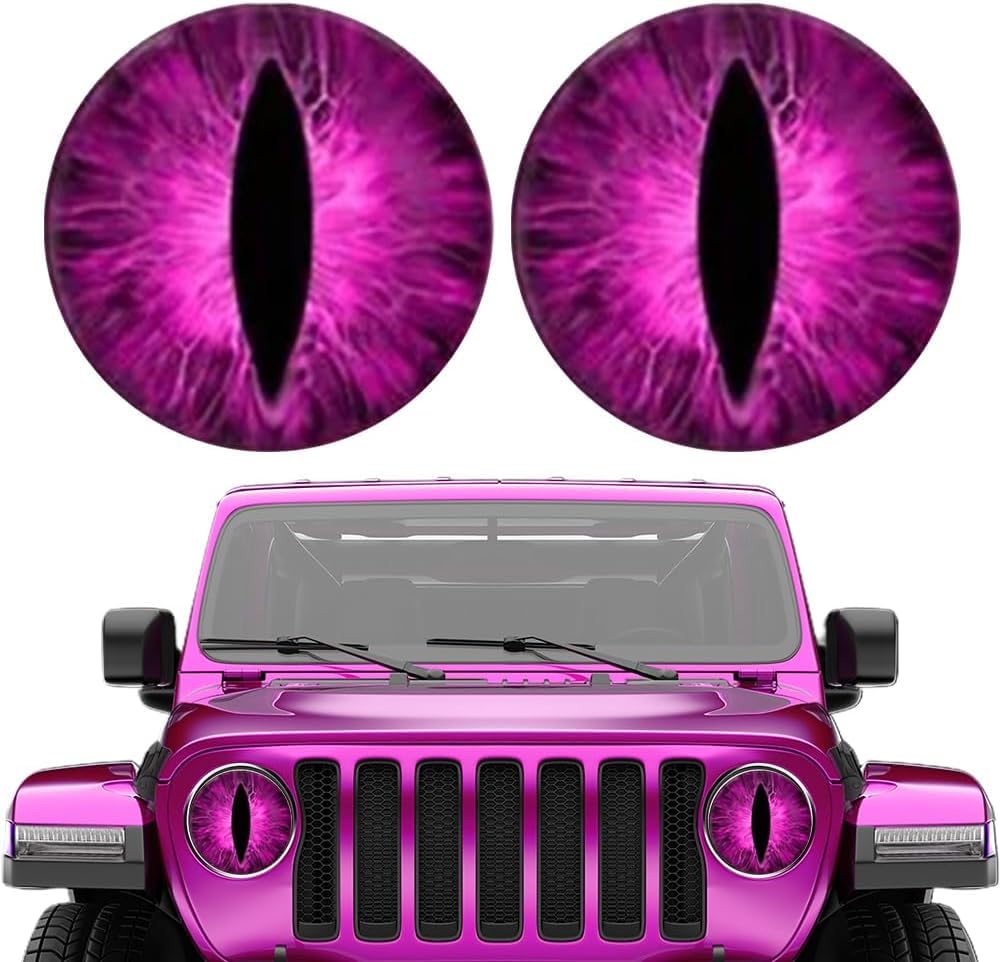 Beast Eyes Headlight Decals Pair for Jeep, 2024 New Eye Decal for Jeep Wranglers Headlights, Car Accessories for Men Women, 3D Round Eyes Headlight Decal Stickers for Truck Car Bumper Decoration 2pcs