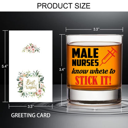 AGMDESIGN Male Nurse Whiskey Glass Gift box - Healthcare Worker Retirement Present - Funny Nurses Day Appreciation Gifts for Women Men Nurse Doctor Healthcare Worker Medical Professional