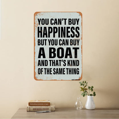 GIMIPAT Sign You Can't Buy Happiness BUT You CAN Buy A Cabin Funny Art Metal Tin Sign 8x12 inch Bar Pub Indoor Outdoor Wall Decor Gifts Man Cave