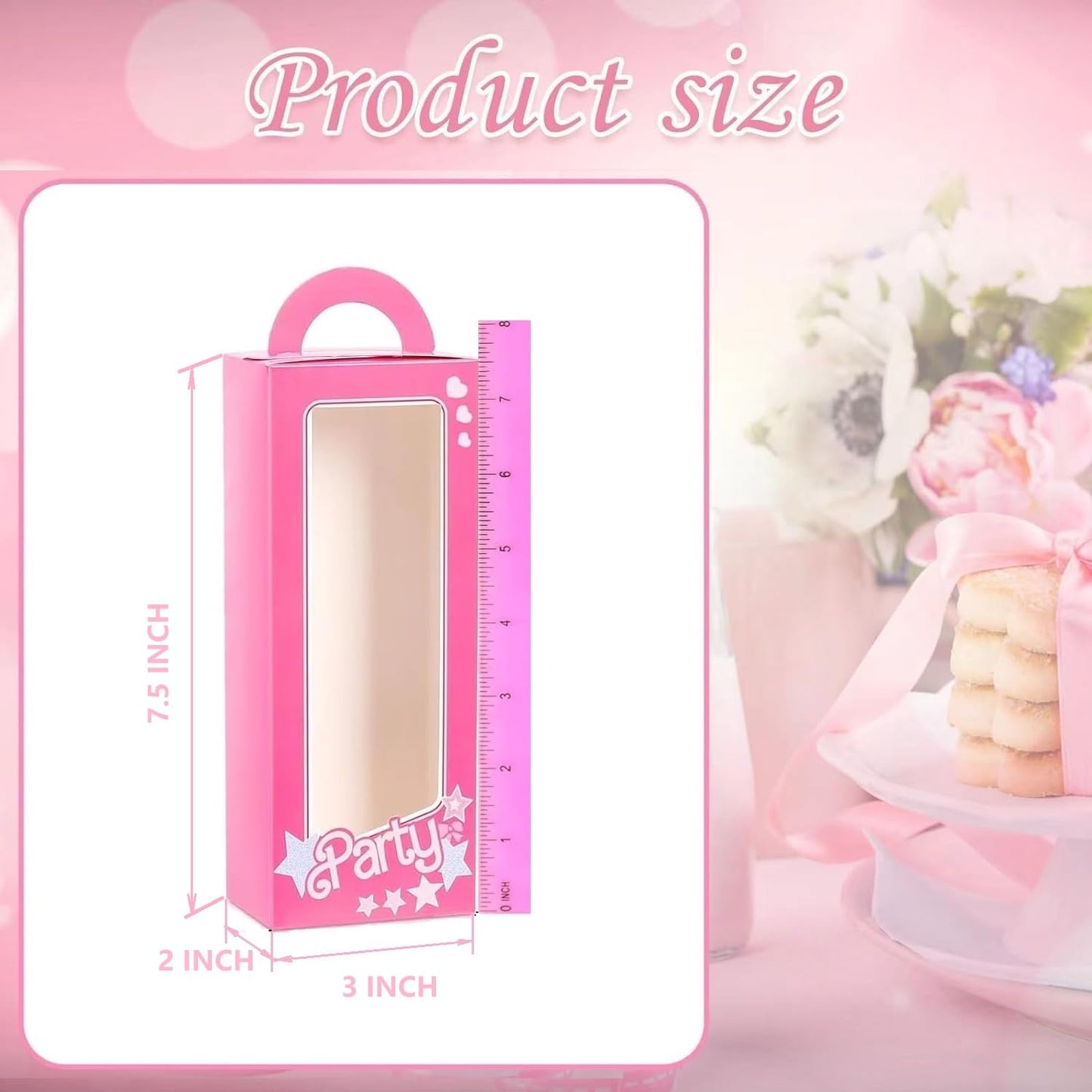 LSKZJR 18 Pack Party Boxes Pink Candy Boxes Gift Bags Party Favor Bags Goodie Bags Treat Bags Pink Doll Favor Box for Birthday