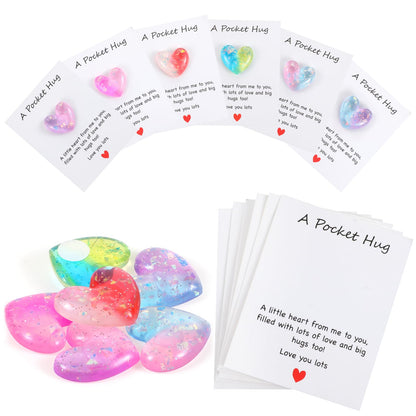 YUXIANLB 6 Pcs Pocket Hug Gift Set Heart Keepsake Tokens with Inspirational Greeting Cards Cute Thoughtful Gifts for Birthdays Anniversaries Friendship Long Distance Relationships Christmas Graduation