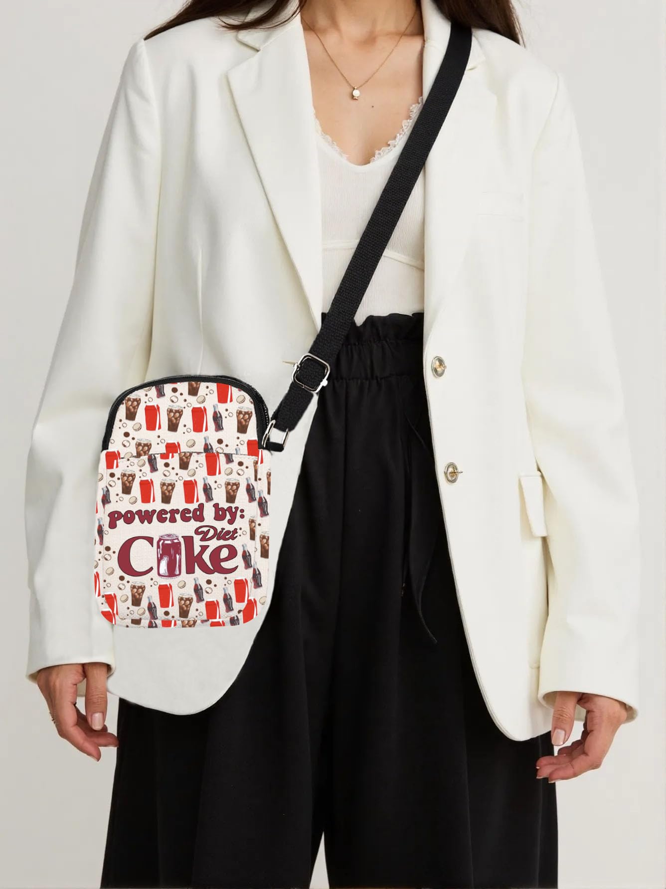 Drinking Gift Soda Lovers Crossbody Bag Soda Drink Addict Handle Bag Vodka Drinker Carry On Bag (PowerDietCokCross)