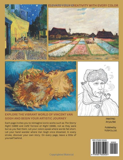 PAINTPAD Vincent Van Gogh 25 Masterpieces To Color - Volume 1