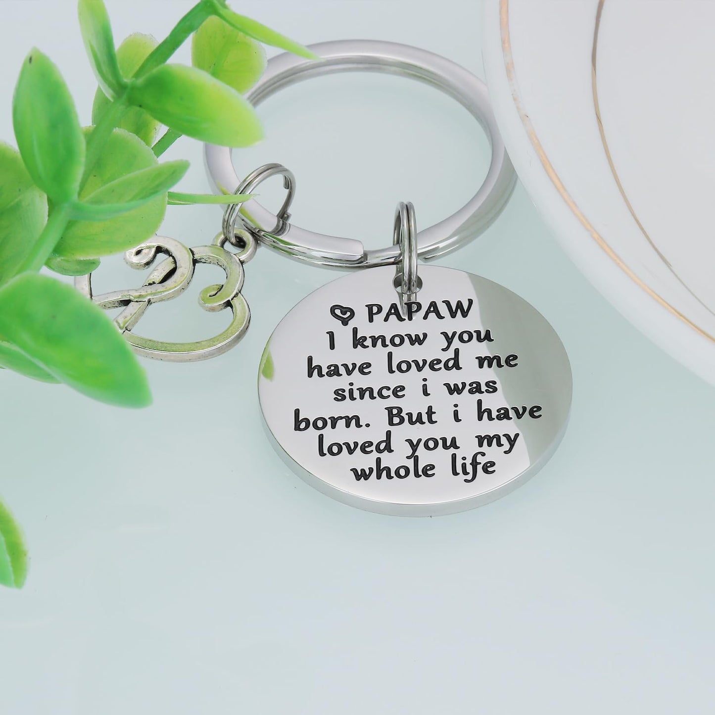 HUTIMY Papaw Keychain for Men - Grandkids Gift