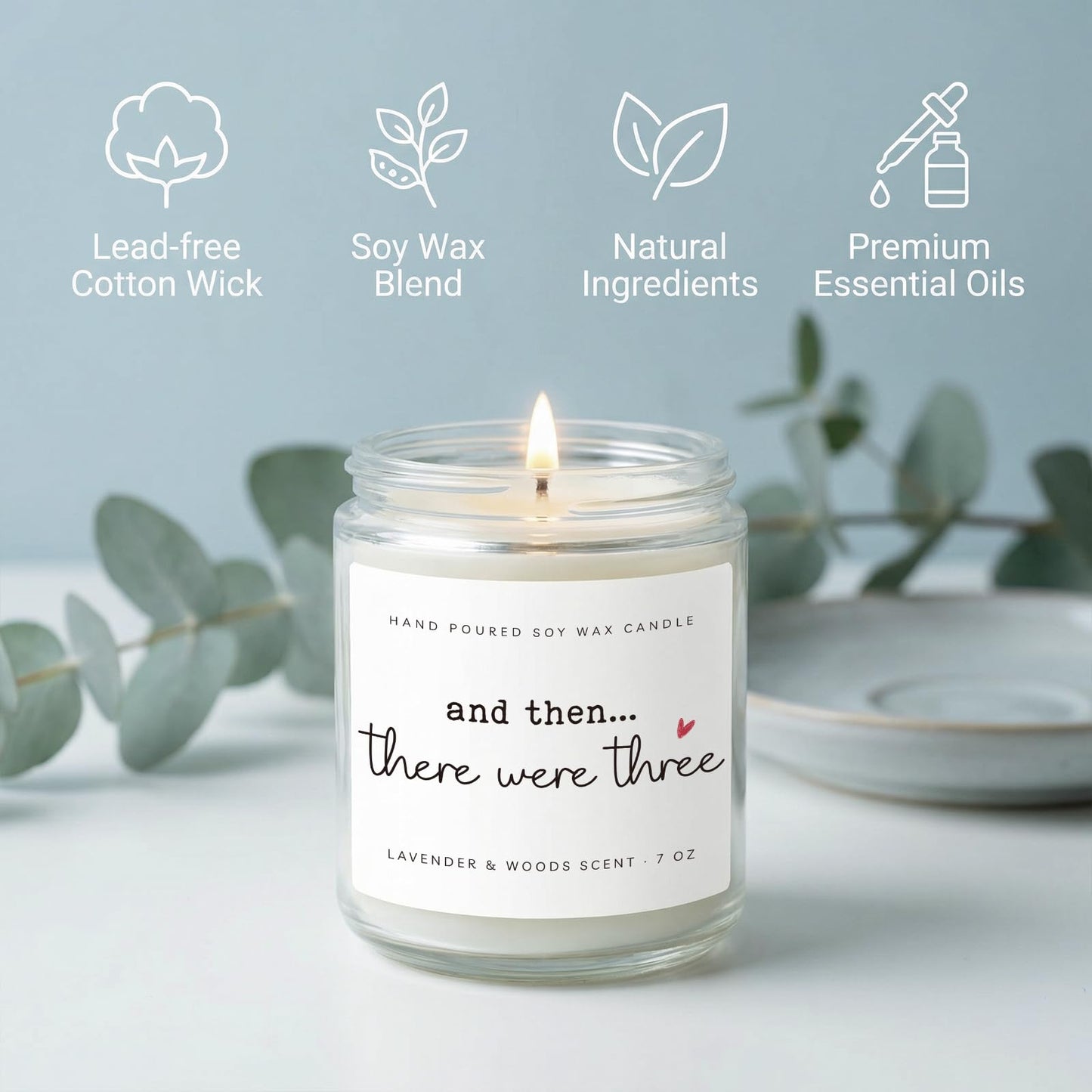 New Mom Gifts, Postpartum Gift for Moms, Gift for New Moms After Birth, New Parents Gifts for Couple, First Time Mom to Be - Lavender Scented Candle 7oz