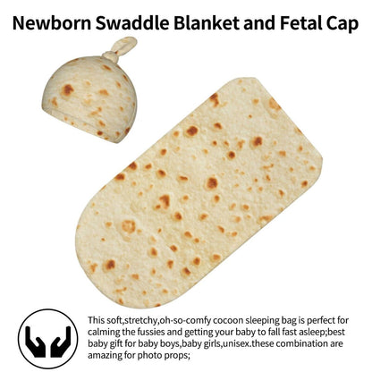 Burrito Newborn Swaddle Blanket for Baby, Soft Swaddling Funny Tortilla Costume Clothes