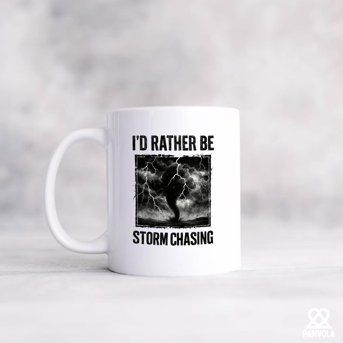 Panvola I'd Rather Be Storm Chasing Meteorologist Gifts Weatherman Weatherwoman Meteorology Weather Novelty Drinkware Ceramic Mug 11 oz White