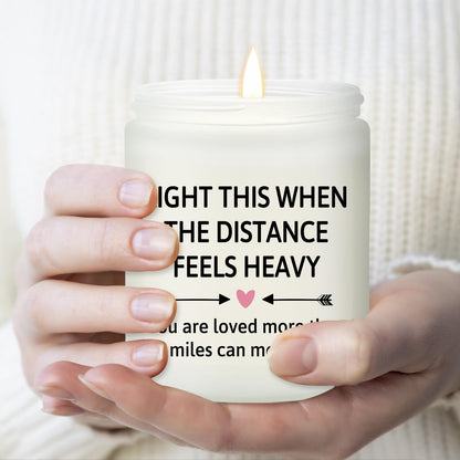 Long Distance Relationship Gifts for Him, Her - Christmas Birthday Valentines Day Candle Gifts for Long-Distance Friendship Gift for Boyfriend, Girlfriend - Lavender Scented Candle