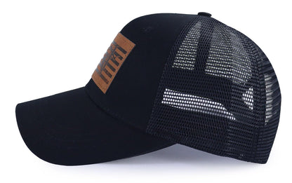 American Flag with Lineman Hats for Men, Adjustable Leather Patch Electrician Baseball Cap