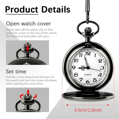 Engraved Pocket Watch for Men Borther Gifts for Graduation Fathers Day Birthday Xmas Valentines Day Gifts for Brother