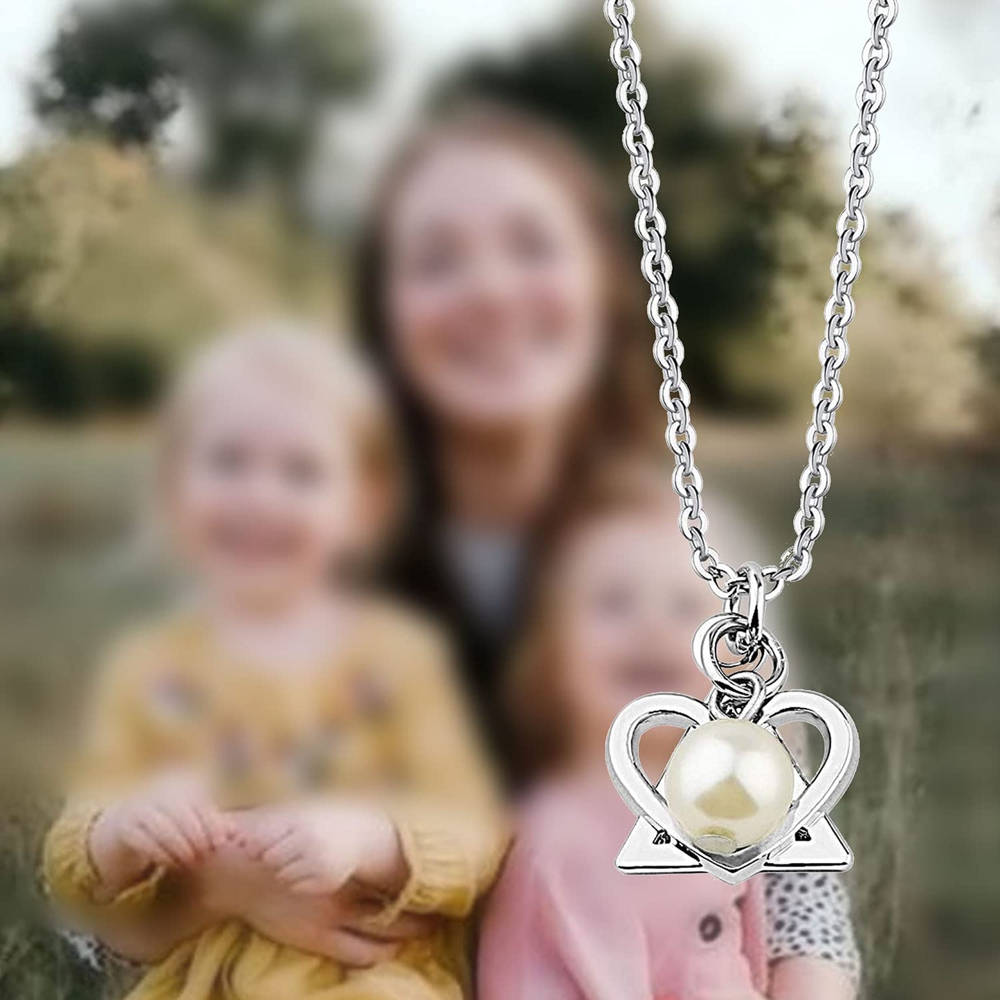 AKTAP Adoption Necklace Adoption Symbol Pendant Pear Necklace Adoption Jewelry Gift for Stepdaughter