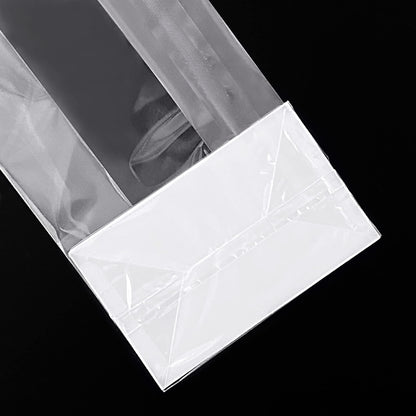 Gusseted Cellophane Bags,Flat Bottom Cellophane Smore Bags with Paper Insert 50Pcs 3x2x8 Inches (Mini Size)