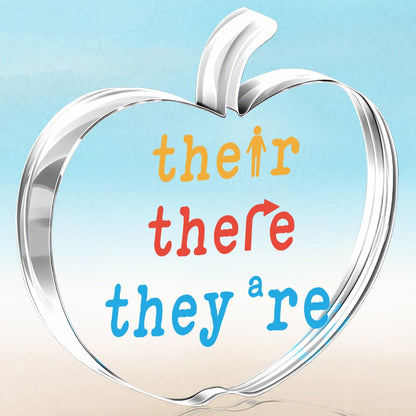 Teacher Appreciation Gifts for Women Men Thank You Reading English Grammar Teachers Graduation Retirement End of Year Office Home Desk Decor Apple Acrylic Sign