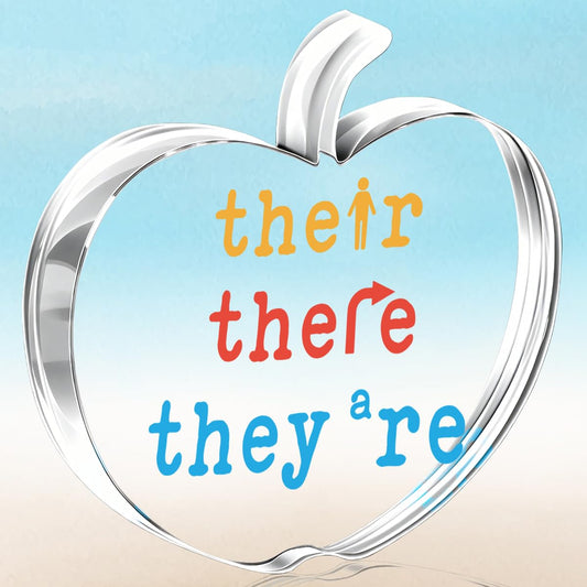 Teacher Appreciation Gifts for Women Men Thank You Reading English Grammar Teachers Graduation Retirement End of Year Office Home Desk Decor Apple Acrylic Sign
