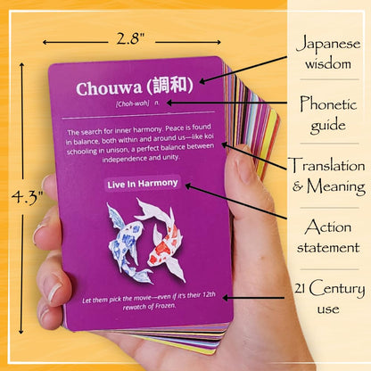 Japanese Wisdom Card Deck – 52 Mindfulness Cards with Humor | Ikigai, Zen & Philosophy for Daily Reflection, Gift for Colleagues & Friends