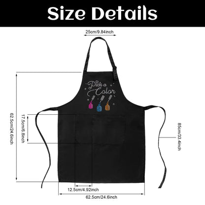 SATINIOR 2 Pcs Nail Salon Gift Nail Tech Apron with Pocket Cosmetology Bib for Manicurist Technician Artist Cafes Kitchen