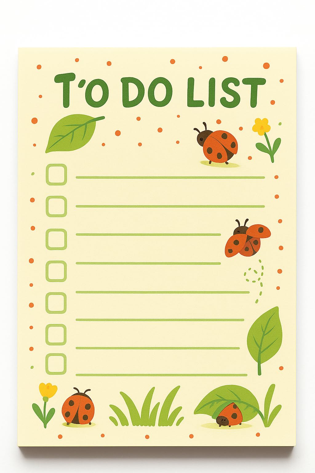 Ladybug Gifts – 4x6 Sticky Notes, 50 Sheets Nature-Themed Notepad with Cute Ladybugs, Birthday Gifts for Men, Women, Office Coworker, Friend
