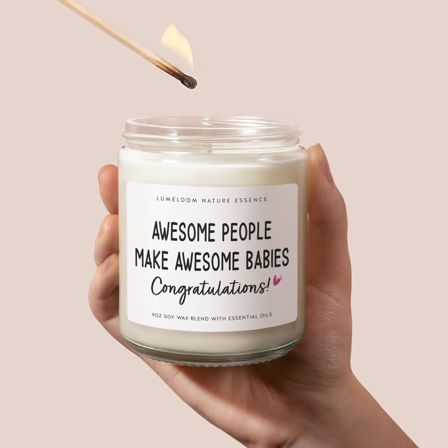 LUMELOOM Gender Reveal Gifts, New Parents Gifts for Couples- 9oz Lavender Scented Soy Wax Candle- Presents for New Mom, Mom to Be, Expecting Mother, Pregnancy Women, Baby Shower