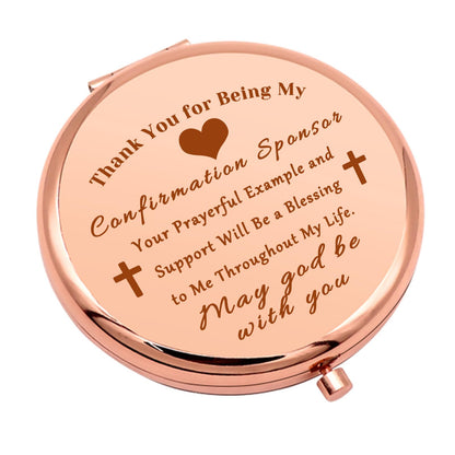 Confirmation Sponsor Gifts Sponsor Gifts Compact Makeup Mirror Sponsor Thank You Gift Christian Faith Gift AA Sponsor Gift NA Addiction Recovery Gift Folding Makeup Mirror Birthday Gifts