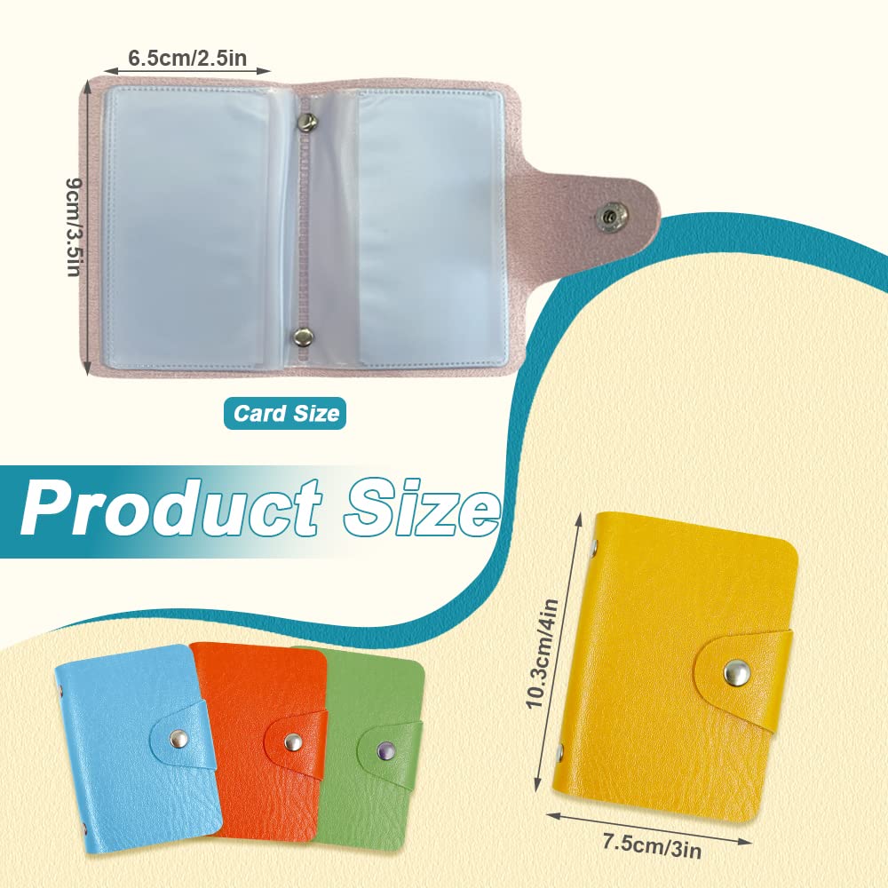 4Pcs Credit Card Holder, Leather Business Card Organizer with 24 Card Slots, Credit Card Protector, Credit Card Wallet Sleeve Case for Managing Your Cards, Style B