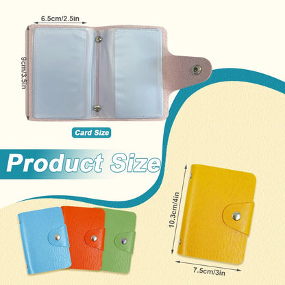 4Pcs Credit Card Holder, Leather Business Card Organizer with 24 Card Slots, Credit Card Protector, Credit Card Wallet Sleeve Case for Managing Your Cards, Style B