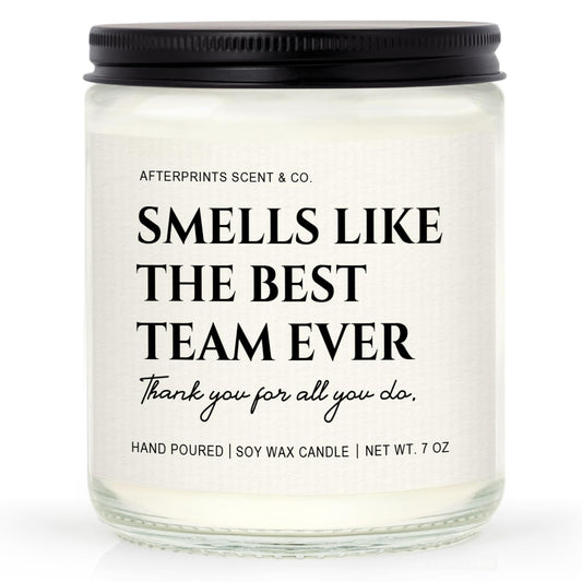 Afterprints Boss Gifts for Women Men, Best Team Ever Candle, Employee Appreciation Gifts, Team Appreciation, Christmas Farewell Gift for Coworker, Boss Lady, Staff, 7oz Lavender Scented Candles