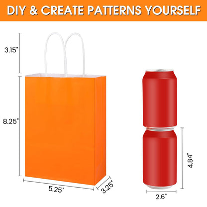 XPCARE 32Pcs Paper Gift Bags, 5.25x3.25x8.25'' Kraft Paper Party Favor Bags Bulk Rainbow Goodie Bags Small Gift Bags with Handles for Kids Birthday Baby Shower Crafts Wedding Party Supplies (6 Colors)