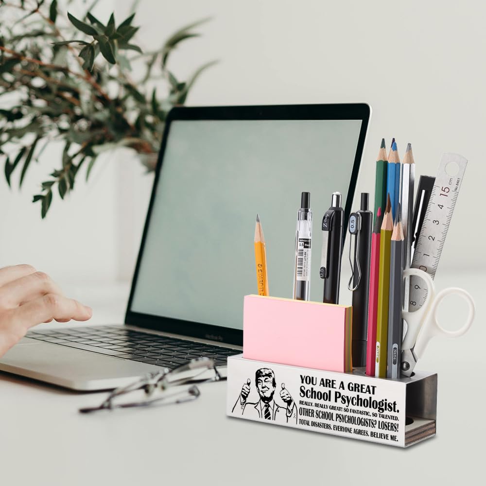 FOKCBOCM School Psychologist gifts for Women Funny, Thank You Appreciation Gifts for School Psychologist, Humorous Gift for Coworkers Therapists, Gift Idea for School Office Desk Pencil Holders-DS38