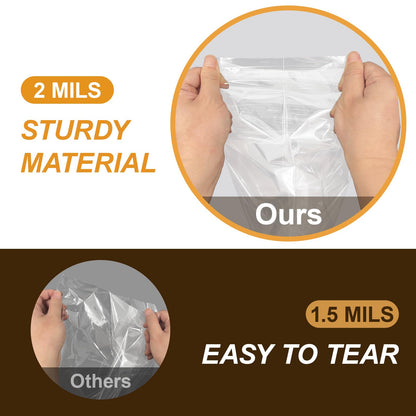 Toosci 8" x 11" Clear Cellophane Treat Bags with Bottom Gusset & Twist Ties – for Baked Goods, Cookies, Candies, Chocolates, Popcorn & Gift Packaging (50 Pcs, 2 mils)