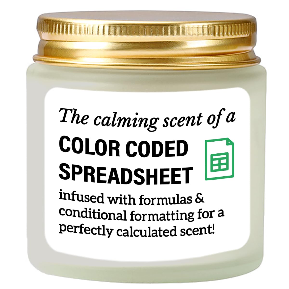 Accountant Gifts for Women Men Candle - Funny Spreadsheet Gifts for Accountants CPA Boss The Calming Scent of A Color Coded Spreadsheet Soy Candle 4oz
