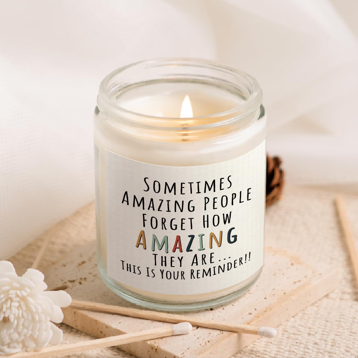 Craftique Gifts for Women, Birthday Gifts for Women- You're Amazing Candle- Friendship/Thank You/Inspirational Gift for Woman Her Friend Teacher Mom Girlfriend Sister Bestie Lavender