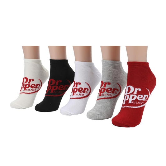 Bioworld Dr. Pepper Logo Women’s 5-Pair Pack Ankle Socks