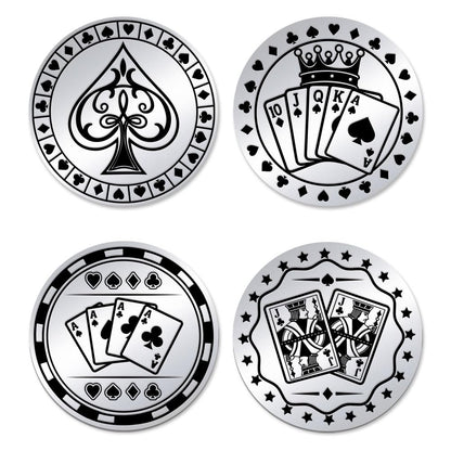 UNICRAFTALE 2Pcs Poker Card Protectors Coin Casino Lucky Coin Poker Card Guard Chip Stainless Steel Double Sided Decision Coins Las Vegas Souvenirs Pokers Player Accessories Gift for Men Women