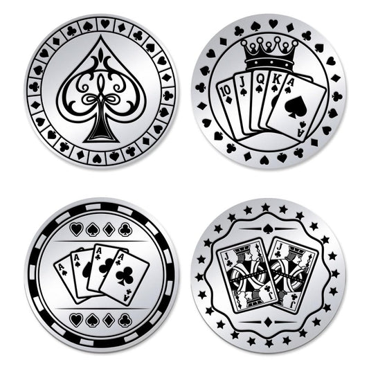 UNICRAFTALE 2Pcs Poker Card Protectors Coin Casino Lucky Coin Poker Card Guard Chip Stainless Steel Double Sided Decision Coins Las Vegas Souvenirs Pokers Player Accessories Gift for Men Women
