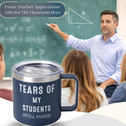 Teacher Appreciation Gifts for Men, Funny Male Teacher Appreciation Gifts, 14oz Coffee Mug Tumbler with Handle, Cool Teacher Gifts for Men for Teacher Appreciation Week Birthday Christmas